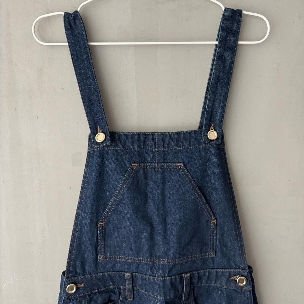 FRAME Le Italian Wide Leg Denim Overalls - Picture 4 of 13